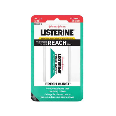 Listerine (Reach) Floss Mint Wax 200yd in plastic dispenser (Fresh Burst)