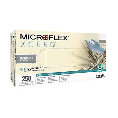 Microflex XCeed Powder-free Medium Nitrile Blue Box/250 Gloves