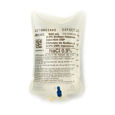 Saline - 500ml IV Bag 0.9% NaCl Irrigating Solution (Baxter)