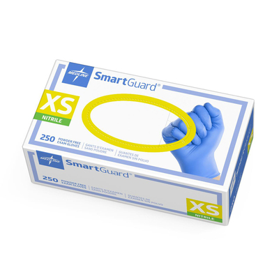 SmartGuard X-Small Powder-Free Nitrile Blue Gloves BX/250