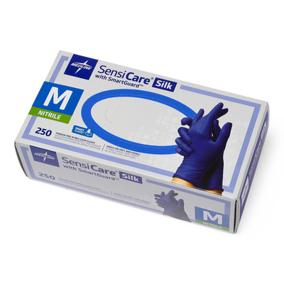 SensiCare Silk Medium Powder-Free Nitrile Blue Gloves BX/250
