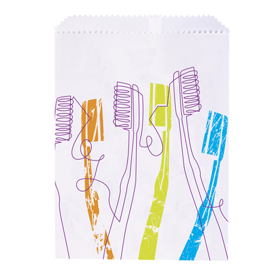 Bags Scatter Modern Toothbrush 7.5" x 10" White Paper (100)