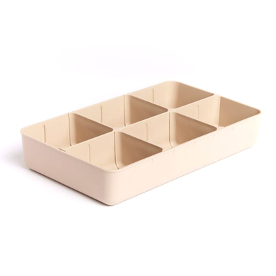 Drawer Organizer Beige (Includes 1 Large, 2 Medium, 4 Small Dividers)