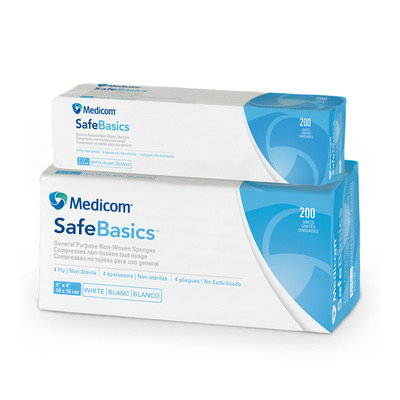 SafeBasics Sponges 2x2 Cs/5000 Non-Woven Non-Sterile 4-Ply