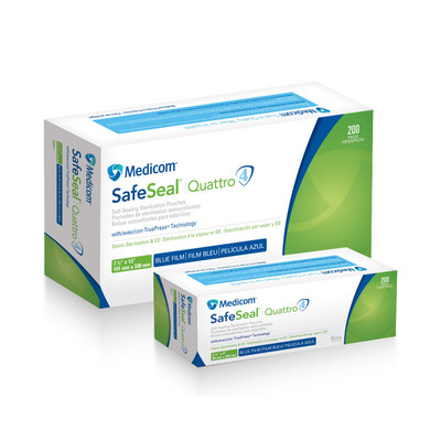 SafeSeal Quattro 5.25"x10" Bx/200 Sterilization Pouch