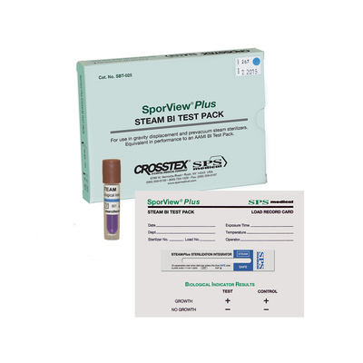 SporView Plus Biological Indicators With 5 Controls Steam Test Pack Cs/25