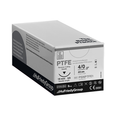 Sutures PTFE 4-0 White C-3 18" 3/8 Circle RC Premium (12)