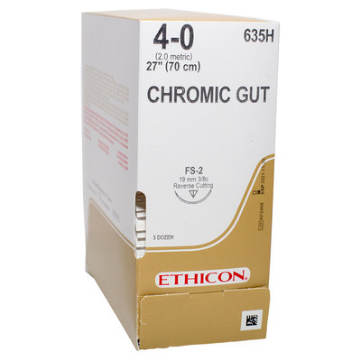 Ethicon Sutures 4-0 Chromic Gut 27" FS-2 Needle  Pkg/36