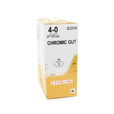 Ethicon Sutures 4-0 Chromic Gut 27" SH Needle Pk/36
