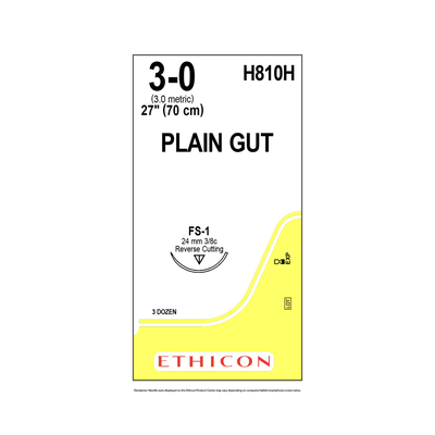 Ethicon Sutures H810H 3-0 Plain Gut 27" Fs-1 (36)