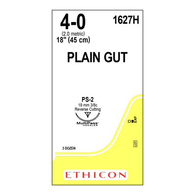 Ethicon Sutures 1627H 4-0 Plain Gut 18" PS-2 (36)