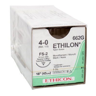 Ethicon Sutures 662G 4-0 Ethilon Black Mono FS-2 18" (12)