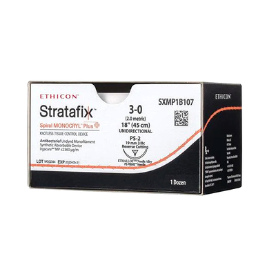 Stratafix SXMP1B107 3-0 Spiral Monocryl+ Undyed 18" PS-2 (12)