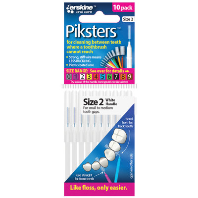 Pikster Size 2 White Pk/10x10 Interdental Brushes