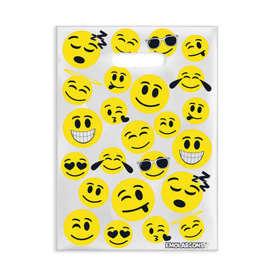 Bag Scatter Emoji 7x10 White Plastic (100)