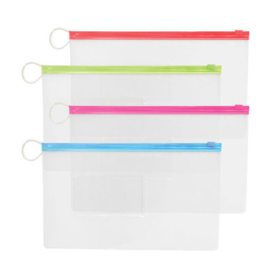 Zip-Close Vinyl Pouches 10x6" Assorted Colors Pk/144