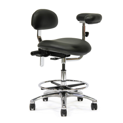6161C Assistant’s Deluxe Stool with Ultraleather and Backrest