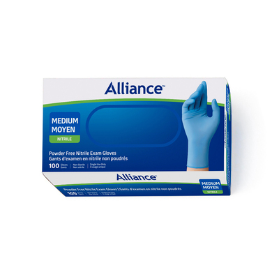 Alliance Medium Powder-Free Nitrile Blue Gloves BX/100