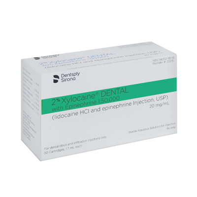 Xylocaine 2% Green (50) Lidocaine with Epinephrine 1:50,000