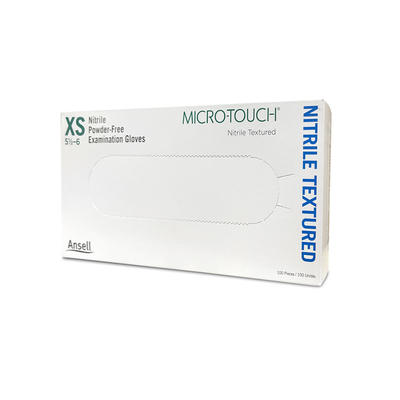 Microtouch Nitrile Textured X-Small Powder-Free Gloves Blue Bx/100