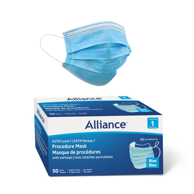 Alliance Procedure Face Mask ASTM Level 1 Blue Bx/50
